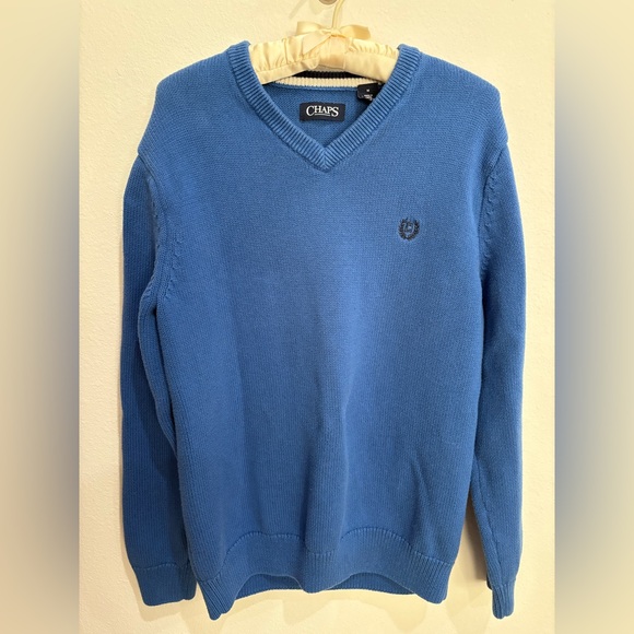 Chaps Men's Fine Gauge V Neck Soft Cotton Sweater, Medium - Picture 1 of 8